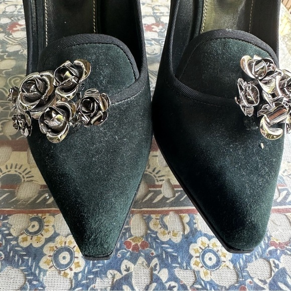 Sergio Rossi Suede Heels in green size 9 - Picture 3 of 10